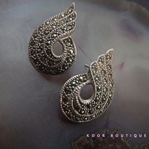 Boucles d&#39;oreilles en argent Art déco pour femme