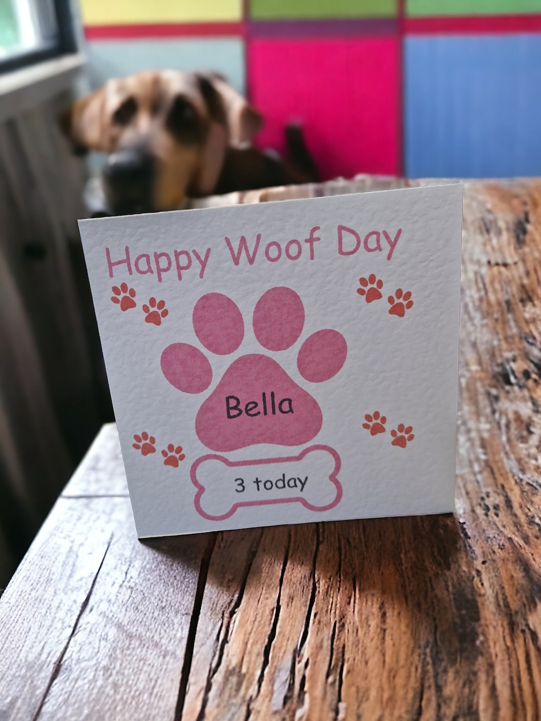 Personalized Dog Birthday Card: Woof Day Card - Etsy