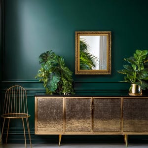 Gouden sierlijke spiegel 16 x 20 inch - vintage stijl goud ingelijste spiegel, handgemaakt in het Verenigd Koninkrijk - elegante wanddecoratie voor woonkamer of hal