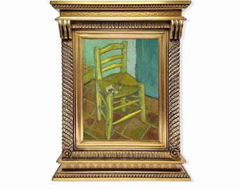 Hand Carved Gilded Wooden Frame with Van Gogh's Chair Print