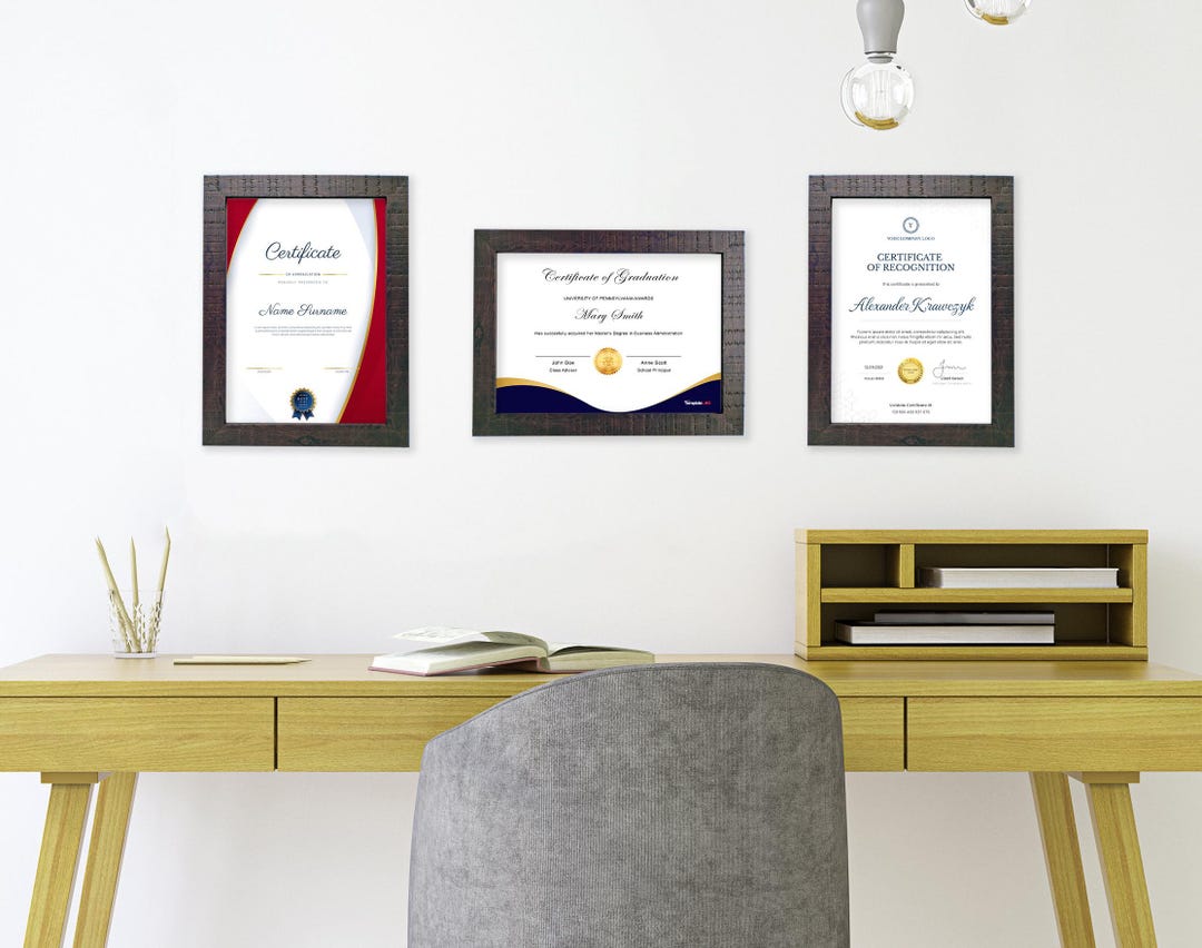 A4 Certificate Picture Frame Oak Finish Pack of 2|wall Mountable and ...