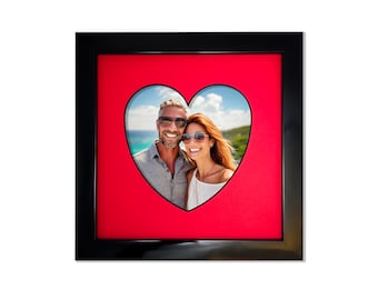 Heart Photo Frame: Handmade Laser-Cut Border, Valentine's Gift
