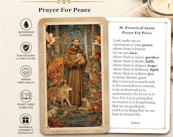 Saint Francis of Assisi - Peace Prayer - Printed Holy Prayer Card