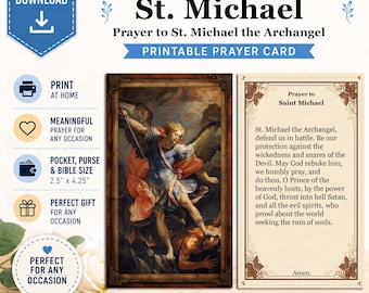 Saint Michael the Archangel - Digital Download Holy Prayer Card