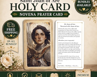 Saint Joan of Arc Novena Prayer Card – Waterproof, Tear-Resistant Catholic Devotional