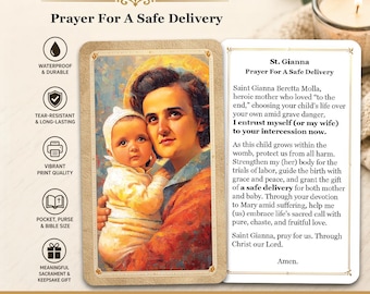 Saint Gianna  - Prayer For A Safe Delivery - Printed Holy Prayer Card