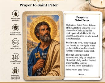 Oración a San Pedro - Tarjeta de oración impresa