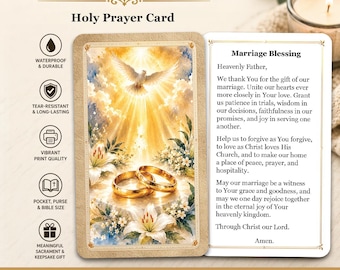 Marriage Blessing - Printed Holy Prayer Card