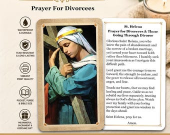 Santa Elena - Oración para personas divorciadas y en proceso de divorcio - Tarjeta de oración impresa