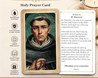 Prayer to Saint Dominic - Printed Holy Prayer Card
