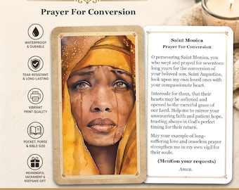 Saint Monica - Prayer For Conversion - Printed Holy Prayer Card