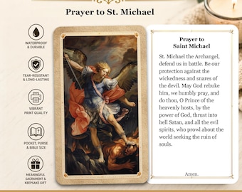 Prayer to Saint Michael the Archangel - Printed Holy Prayer Card