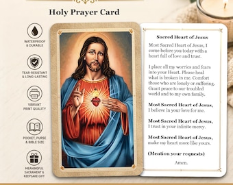 Sacred Heart of Jesus - Printed Holy Prayer Card