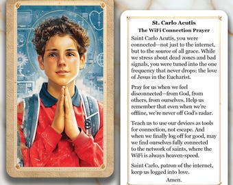 Saint Carlo Acutis - The WiFi Connection Prayer - Printed Holy Prayer Card