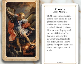 Saint Michael the Archangel - Printed Holy Prayer Card