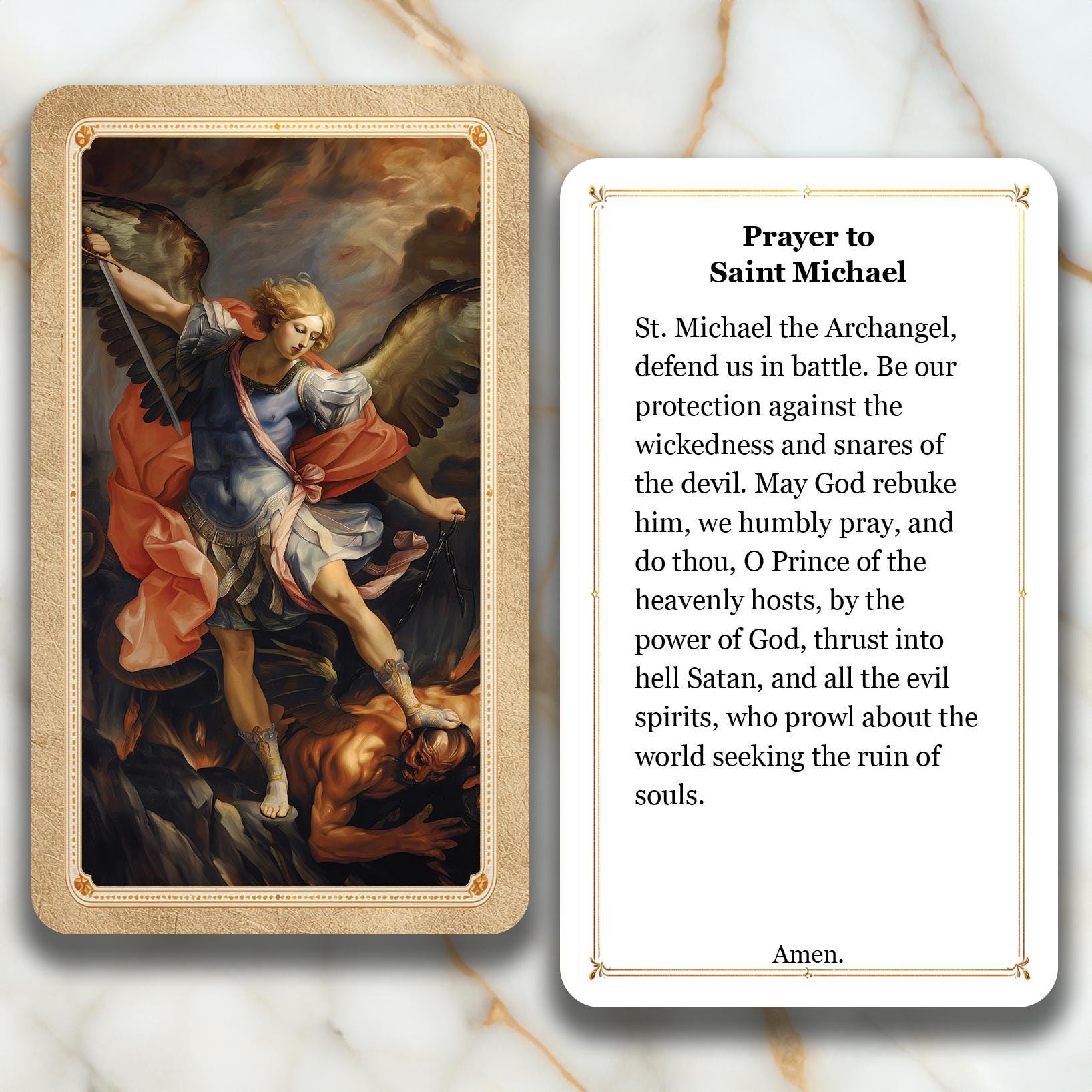 Saint Michael the Archangel - Printed Holy Prayer Card - Etsy