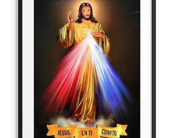 Imprimible de Arte de la Corona de la Divina Misericordia - Jesús, en Ti Confío - (Descarga Digital)