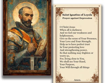 Estampa de San Ignacio de Loyola - Oración contra la depresión - (Descarga digital)