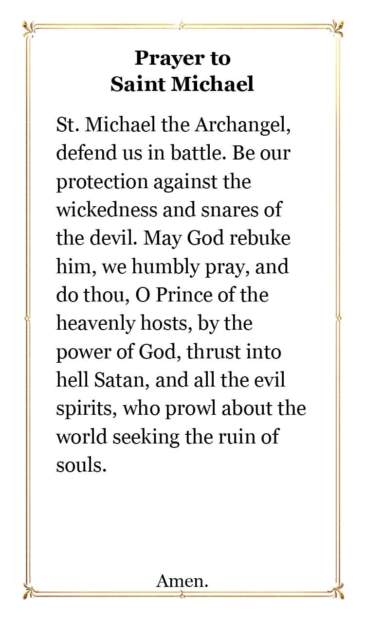 Saint Michael the Archangel - Printed Holy Prayer Card - Etsy