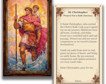 Estampa de San Cristóbal - Oración por un buen viaje - (Descarga digital)