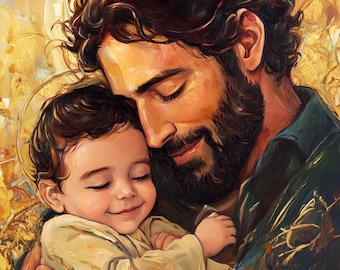 Lámina artística de San José y Jesús (Descarga digital)