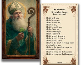 Estampa de oración de San Patricio - Oración de la Coraza (versión corta) - (Descarga digital)