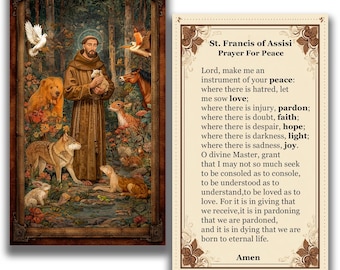 Estampa de San Francisco de Asís - Oración por la Paz - (Descarga digital)