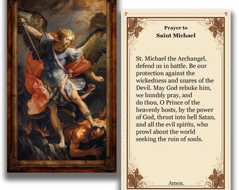Estampa de San Miguel Arcángel - (Descarga digital, archivos de alta resolución, acceso instantáneo)
