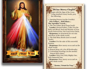 Coronilla de la Divina Misericordia - Estampa - Jesús, en Ti confío - (Descarga digital)