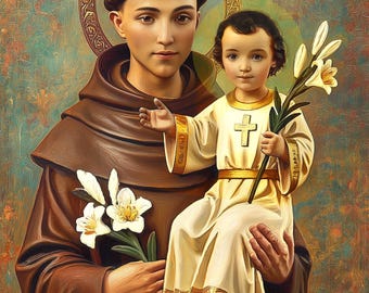 Lámina artística de San Antonio de Padua - (Descarga digital)