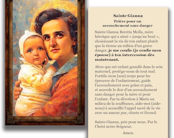 Imagen pieuse Sainte Gianna - Prière pour un accouchement sans Danger - (Téléchargement numérique)