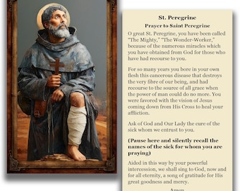 Estampa de oración de San Peregrino - Patrono del Cáncer