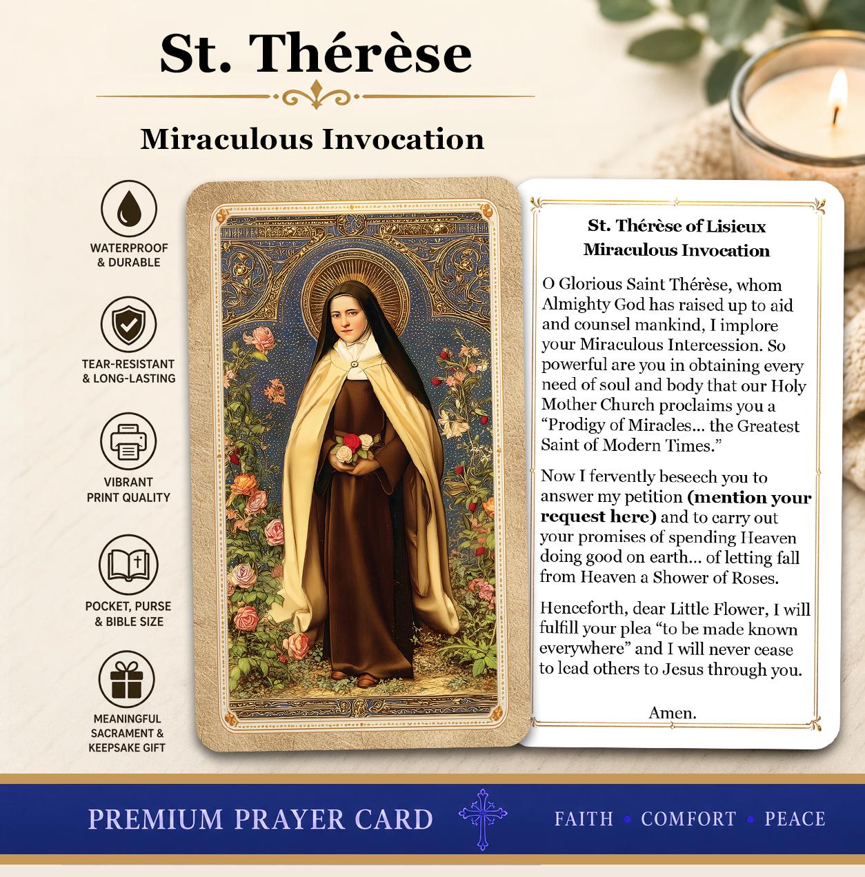 Saint Thérèse of Lisieux - Miraculous Invocation - Printed Holy