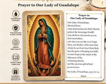 Prayer to Our Lady of Guadalupe - Printed Holy Prayer Card