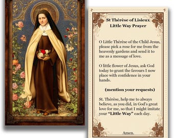 Estampa de Santa Teresita de Lisieux - Oración del Caminito - (Descarga digital)