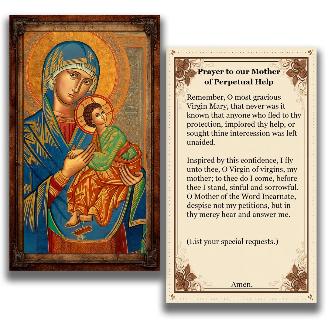 Our Mother of Perpetual Help Holy Prayer Card - (digital Download) - Etsy
