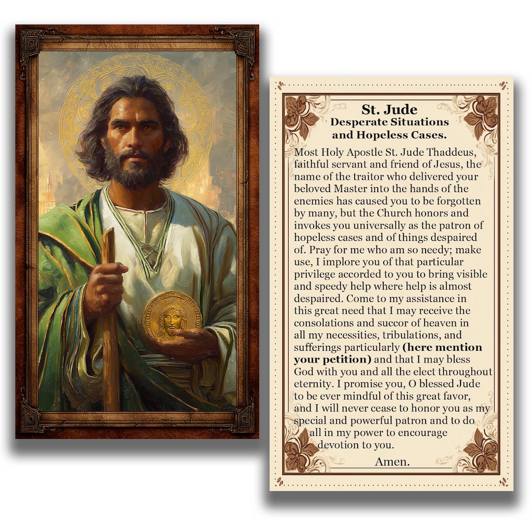 Saint Jude Holy Prayer Card - Desperate Situations (digital Download ...