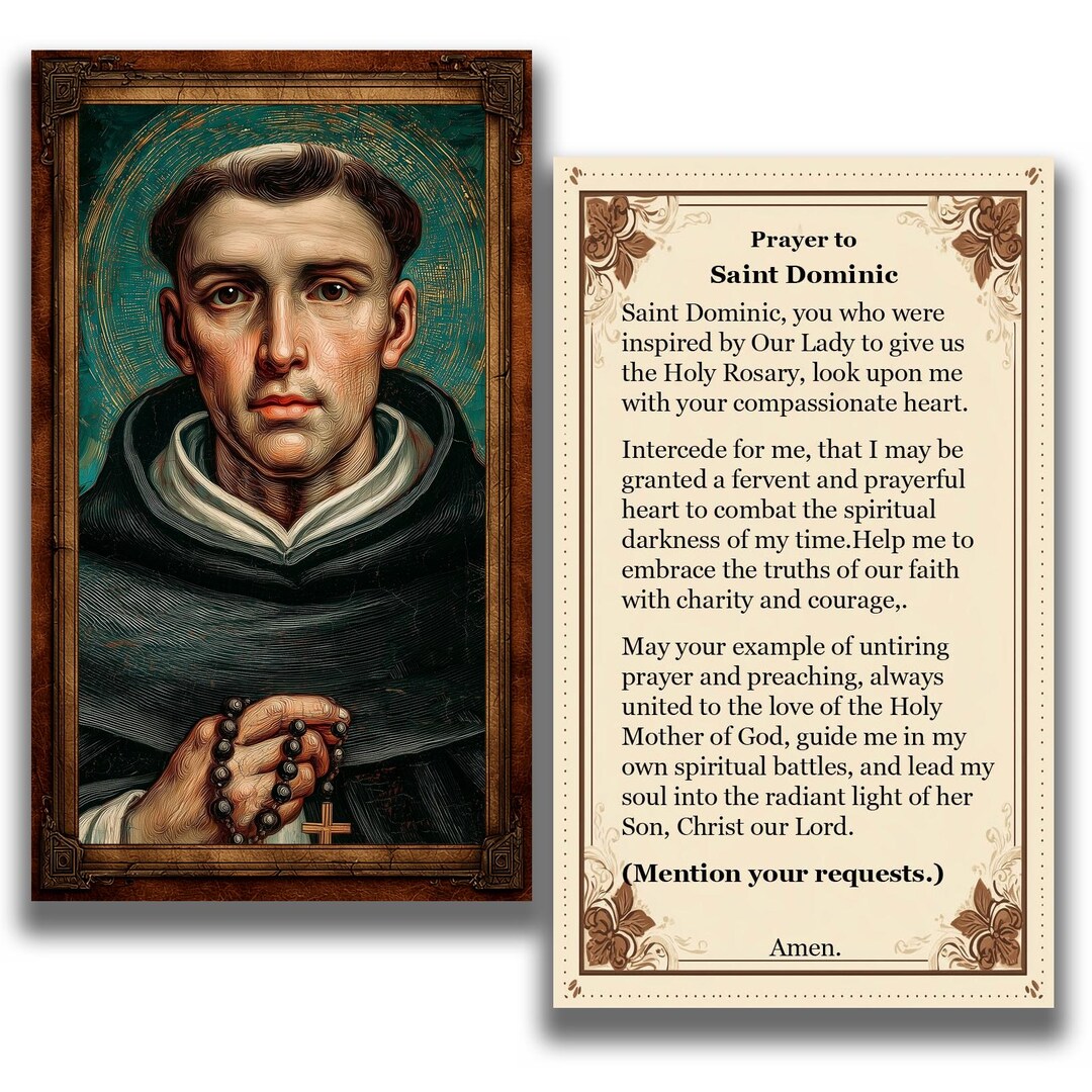 Saint Dominic Holy Prayer Card - (digital Download) - Etsy