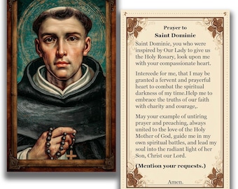 Estampa de oración de Santo Domingo (Descarga digital)