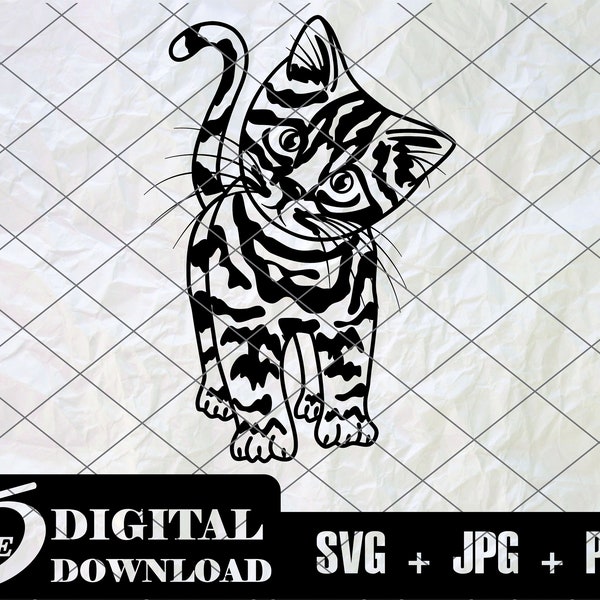 Cute Cat SVG | Curious Kitten Clipart | Cat Svg | Cat Clipart | Peeking face animal vector | Cute Cat Svg Cut Files for Cricut | Png