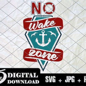 Keine Wake Zone SVG, Angelregel SVG, Fisch SVG, Angeln Silhouette