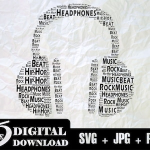Music SVG, Hip-hop SVG, Word Shape SVG, Music Lover Svg