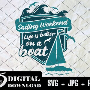ボートの上での生活は最高、ボート svg、ボート PNG、セーリング svg、航海 svg、ボート クリップアート、ボート png、ビーチ svg