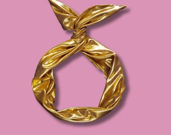 Gold Twist Haarband: Metallic Turban, Haarschmuck mit Draht