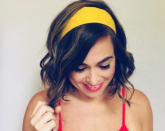 Senfgelber Leinendraht Haarreif: Vielseitiger Haarschmuck