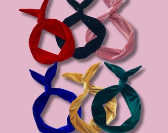 Samt Wired Stirnband-Set: Weicher, eleganter Haarschmuck