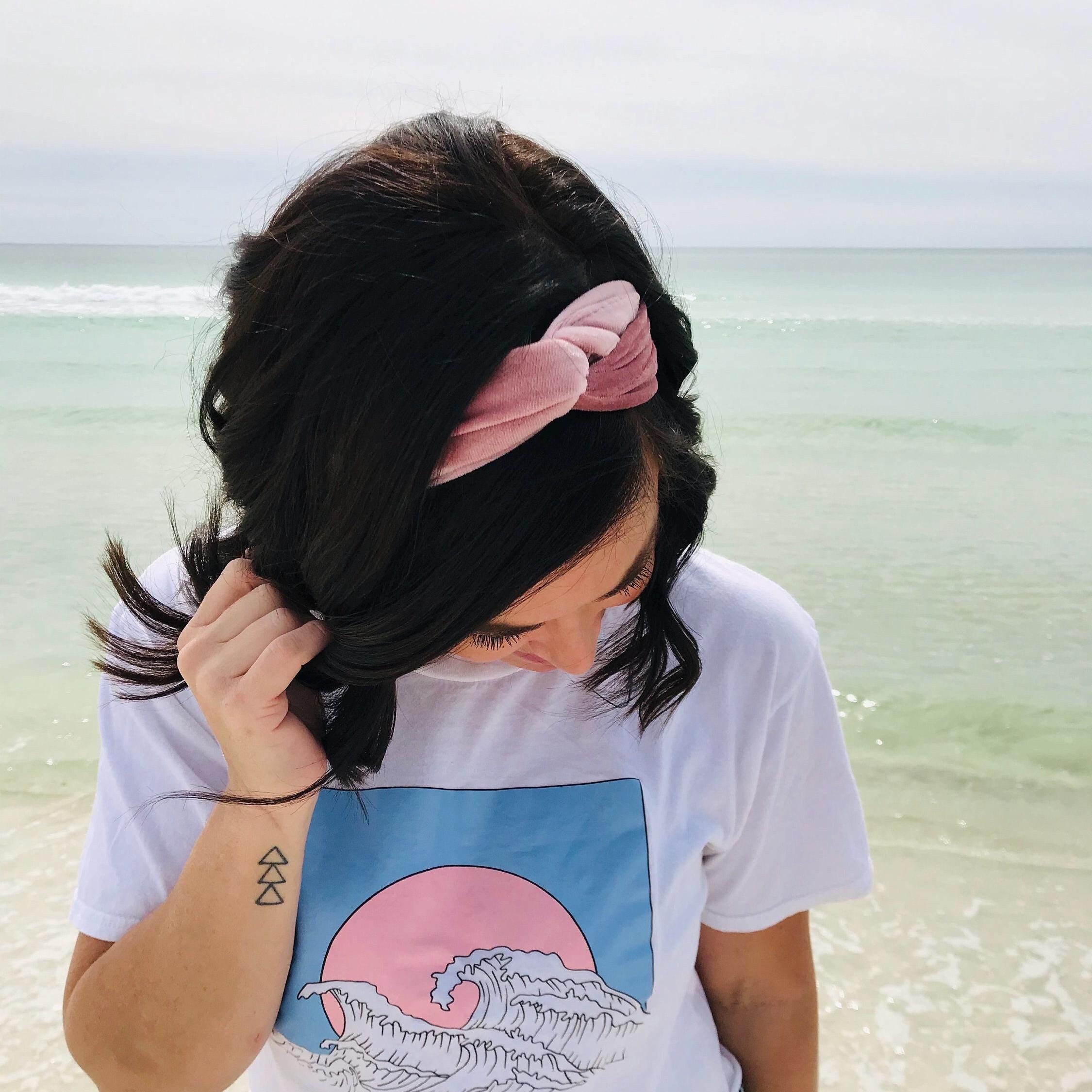 Blush  Twisted Wide Velvet Headband Blush Pink Velvet Twist Headband: Versatile Wired Hair  main image 3