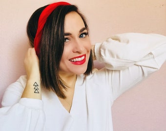 Rotes Samtstirnband: biegsamer Boho Haarreifen