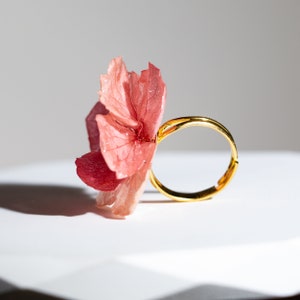 Pink Cherry Blossom Ring, Dried Real Flower Rings, Pressed Fresh Flower ...