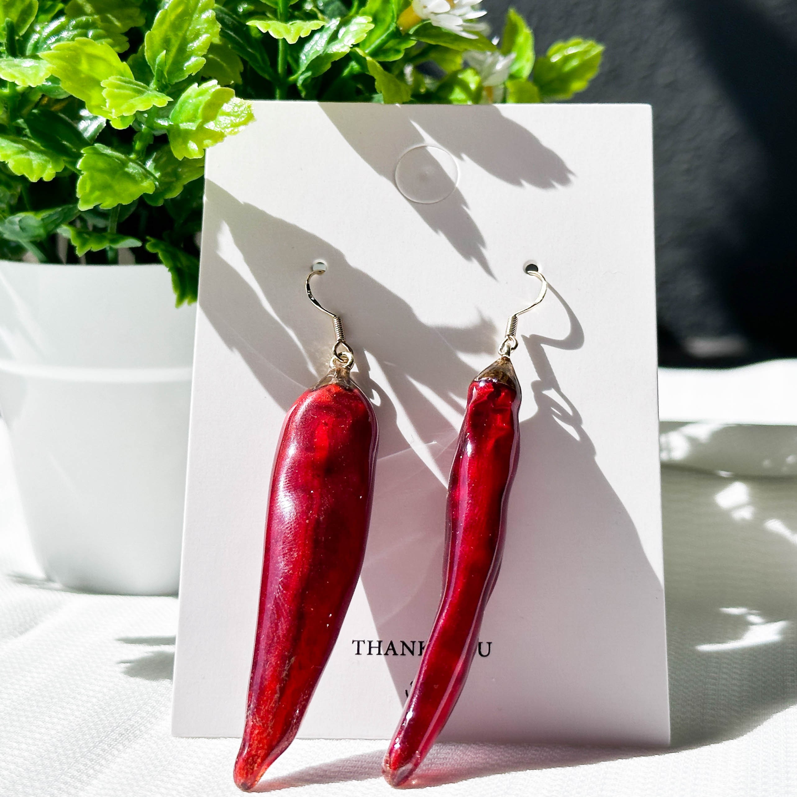 Handmade Real Chilli Earrings Pressed Chilli Earrings Etsy Sweden